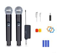 DystopiaWorld Rechargeable Wireless Microphone for Karaoke with 50M Range, Ideal for Meetings, Weddings, and Parties, Featuring Low Noise and Clear Sound (One and Two)