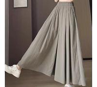 DystopiaWorld Soft Touch Women's Skirt-Pants Crafted from Polyester with Ice Silk Feel Designed for Comfort in Spring Summer Autumn Winter (XL Light Gray)