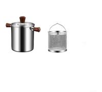 DystopiaWorld Stainless Steel Deep Fryer, 1.5L Or 2.0L Fryer With Fine Mesh Deep Frying Basket, Long Lasting Performance And Resists Rust, For Gas Or Induction Stoves(B-2L)