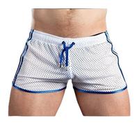 DystopiaWorld Stylish Men's Gym Shorts, Perfectly Designed for Fitness Training and Outdoor Fun (M White)