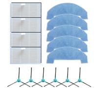 DystopiaWorld Vacuum Cleaner Accessories Kit For Ultenic T20Pro / T10Lite And For Honor Choice, 6 Side Brushes, 4 HEPA Filters, And 5 Microfiber Mop Cloths