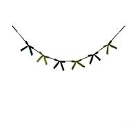 DystopiaWorld Velvet Bow Garland Banner for Xmas Tree and Fireplace Decoration 5 9 ft Long Plush Design Enhances Seasonal Home Decor (Dark green+green)