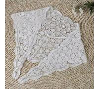 DystopiaWorld Womens Shawl, 1 Pack Lace Tulle Cape with Tassel, Elegant Stand Collar Wrap for Bride Wedding Dress Cheongsam Party All Season(White)