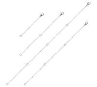 DYSWTUE 4 PCS Necklace Extender Silver, 2/4/6/8 Inches Delicate Fine Necklace Chain Extenders, for Necklaces, Suspenders, Bracelets, Anklets and Other Jewelry Making, 4 Sizes