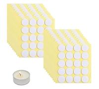 DYSWTUE 400 PCS Candle Wick Stickers, White Round Heat Resistance Double Sided Stickers, Handmade DIY Scented Candle Making Special Base, Suitable for Glass Cups, Iron Cans and Ceramic Containers