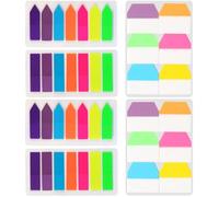 DYSWTUE 800 PCS Sticky Tabs, Colorful Book Tabs, Translucent Tape Flags for Page Marking, Bright Colors Fluorescent Page Makers, Writable Index Sticky Notes for School and Office Supplies