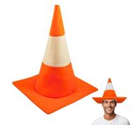 DYSWTUE Traffic Cone Funny Hat, Novelty Silly Hat Orange and White Cone Traffic Road Headwear, Fancy Dress Costume Accessory for Men and Women Role Playing Party, Halloween