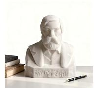 Dytartzx Friedrich Engels Bust Statue 4 inch White Plaster Philosopher Sculpture Figurine - Historical Thinker Art Decor for Bookshelf Desk Office Study Classroom Gift