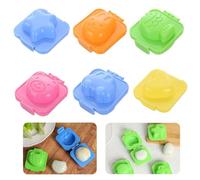 DYTHHN 6Pcs Boil Egg Mold Plastic Cute Eggs Mould Kitchen Sushi Rice Eggs Mold Animals Design Egg DIY Mould Gadgets Tool for Home Kitchen Schools