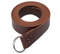DYTSERHFEA Leather Renaissance Medieval Belt Knight Viking Retro Ring Belt Reenactment Accessory, Dark Coffee, One size