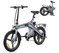 DYU T1 Folding Electric Bike,20" E-Bike with 36V 10Ah Removable Battery,7-Speed Gears,Electric Bicycle with Center Torque Sensor, Rear Rack Suspension Seatpost for Adults, Pedal Assist