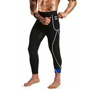 DYUAI Sauna Sweat Pants for Men Compression Pants Athletic Leggings Workout Sauna suit, Blue Lining, L/XL