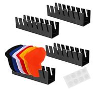 DYUEE Baseball Caps Holder 4Pcs Acrylic Black Hat Stand for 28 Baseball Caps Hat Rack Cowboy Hat Display OrganizerFeet Hat Storage Racks for Home Closet Dresser Entrance Bedroom Office (Black)