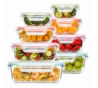 DYUEE Glass Meal Prep Containers with Lids 8Pack Food Storage Containers | Reusable Airtight Glass Container Stackable Leakproof Lunch Box for Microwave/Freezer/Dishwasher