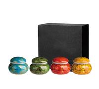 DYUEE Small Urn for Human Ashes Or Pet 4 PCS, 1.7'' Mini keepsake urn n for Family & Loved Ones Burial Ash Storage(Blue,Green,Red, Yellow)