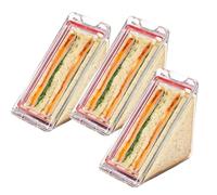 DYUEE Triangle Sandwich Box Reusable, 3 PCS Washable Sandwich Container, Portable and Clear Boxes and Lunch Wedge Boxes with Lids Keeps Sandwiches Intact, Fresh & Delicious for Work, School, and Ou