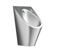 DYUNCZ 304 Stainless Steel Urinals for Men Bathroom, Wall Mounted Men's Urinal with Press the Button to Flush, Spill Proof, for Hotels/Schools Public Toilet(Silver)