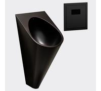 DYUNCZ 304 Stainless Steel Wall Urinal, Urinals for Men Bathroom with Intelligent Sensor Flush Valve, High-Efficiency Urinal, for Hotels/Schools Public Toilet(Black)