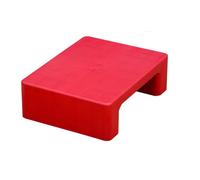 DYUNCZ Plastic Pallets, Basement Pallet, Small Moisture Proof Pad, Stackable Modular Lightweight Floor Pallet, Two Corners HDPE Moisture-Proof Pad, for Warehouses Factory Workshop(Red)