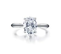 DYUNQ 2 Carats Wedding Engagement Ring for Women, Solitaire Pear/Oval/Princess/Round Cut Ring, 925 Sterling Silver Cubic Zirconia CZ White Gold Plated Thin Band