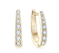 DYUNQ Moissanite Hoop Earrings for Women and men, 925 Sterling Silver with 18k White Gold Plating, Sparkling D Color VVS1 Clarity, Hypoallergenic Jewelry Box Packed