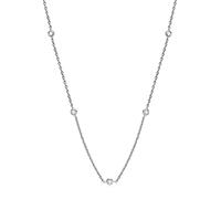 DYUNQ Moissanite Necklace for Women Sterling Silver, Station Tennis Choker Layering Bezel Set Chain, 2.5MM to 4MM Lab Created Diamond Dainty Simple Adjustable 16 Inch to 18 Inch
