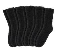 DYW Fuzzy Socks for Women Fluffy Winter Warm Slipper Soft Cozy Home Sleeping Socks 5 Pairs, Black, One Size