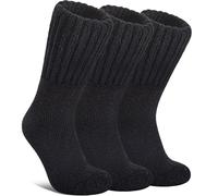 DYW Womens Merino Wool Boot Socks Thermal Thick Winter Warm Cozy Hiking Work Boot Socks Christmas Gift, 3 Pairs-black, One size