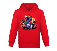 DYWPYCLQ Kids Boys' Hoodies fashion Game Cartoon Boys' Sweatshirts Long sleeved cotton clothes Girls' clothing Pullover top 5-6Y (UK, Age, 5 Years, 6 Years, Regular, Red)