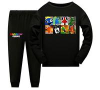 DYWPYCLQ Kids Boys Pyjama Sets/Clothing/Fashion/Sleepwear Game Cartoon Costume Cotton Children's wear 9-10Years Black