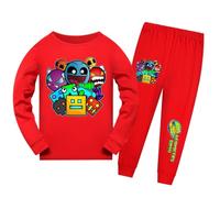 DYWPYCLQ Kids Boys' Pyjama Sets Fashion Clothing T-shirt+pants Girls' Sleepsuits youth nightgown Game Cartoon (UK, Age, 9 Years, 10 Years, Regular, Red)