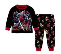 DYWPYCLQ Kids Boys' Pyjama Sets fashion Girls' Sleepsuits Long sleeved T-shirt+pants Game Cartoon Clothes clothing 4-12Years (UK, Age, 11 Years, 12 Years, Regular, Black)