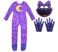 DYWPYCLQ Kids Children Boys Halloween Cosplay Costume Clothes One Piece + Mask 4-10years (Purple, 8-9Years)