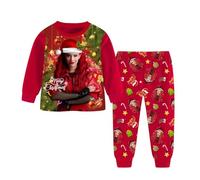 DYWPYCLQ Kids Girls' Pyjama Sets Fashion Boys' Pyjama Sets Girls' Sleepsuits Sleepwear Clothing set T-shirt+pants Red 5-12Years (UK, Age, 11 Years, 12 Years, Regular, Red B)