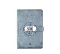 DYYEUAVT 200-Page Password Notebook Stationery Protecting Secrets A5 Notebook With Lock Stain Resistant Smooth Writing Travelers Journal For Writing(Blue)