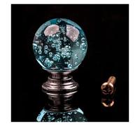 DYYEUAVT 20mm Knobs Handle Crystal Ball Glass Knob Cabinet Bubble Alloy Cupboard Pulls Drawer Handles Kitchen Furniture Handle Hardware(Light Blue)