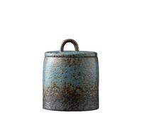 DYYEUAVT Ceramic Tea Caddy Sealed Jar Small Tea Box Portable Tea Can Storage Tank Food Container Tea Jar(Blue)