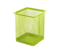 DYYEUAVT Multifunction Round/Square Mesh Pen Pot Multicolor Pen Holder Desk Tidy Stationery Organiser Pencil Storage Stationery Organiser(Green-Square)
