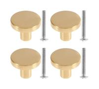 DYYEUAVT Solid Brass Drawer Knobs 4/8Pcs Antique Design Cupboard Door Cabinet Knob Dresser Single Center Round Pure Copper Handle(Style01 4pcs)