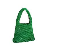 DYYEUAVT Summer Hand Woven Tote Bags Knitting Crochet Beach Shoulder Bag Hollow Out Handbag Ladies Straw Rope Underarm(Green)