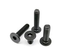 DYYK M2 M2.5 M3 M4 M5 M6 M8 Black 304 Stainless Steel Allen Hexagon Ultrathin Head Bolt Hex Socket Ultra Thin Flat Wafer Head Screw (Color : 8mm, Size : M4 10pcs)