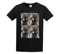 DYYSKE WENK Kankun Mens Black T-Shirt The Smiths Meat is Murder Army Helmet Vegan Morrissey Black S