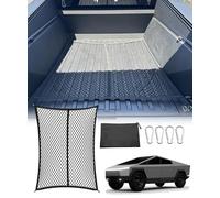 DYYYYD Highly Elastic Cargo Net for Pickup Truck Bed Compatible with Tesla Cybertruck 2023 2024,Black Foldable Truck Bed Net with 6 Metal Carabiners and Waterproof Storage Bag