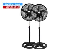 Dyzi 18 Inch Oscillating Pedestal Fans 3 Speed Black Twin Pack