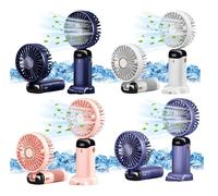 Dyzi 2-in-1 Portable Travel Mini Handheld Desk Table Fan 7Hrs Battery life in White Dyzi White