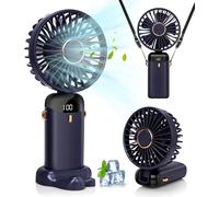 Dyzi 2-in-1 Portable Travel Mini Handheld Desk Table Fan USB-C Rechargeable Dark Blue Dyzi Dark Blue