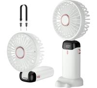 Dyzi 2-in-1 Portable Travel Mini USB-C Rechargeable Handheld & Table Fan - White