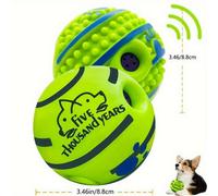 Dyzi 2 Pack Interactive Dog Sound Ball Toys 8.8Cm Rolling Chew Balls Green
