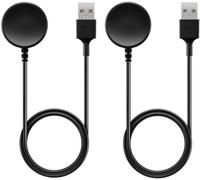 Dyzi 2-Pack Magnetic Dock Charger Charging Cable USB-A 5V/2A for Samsung Galaxy Watch 7 6 5 4 3 Ultra FE Pro Classic Active 2/1 - Black Dyzi Black
