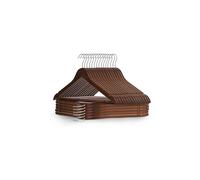 Dyzi 20 Pack Wooden Clothes Hangers With Non Slip Bar in Brown | Size: 1 Pack Dyzi Brown 1 Pack